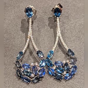 London blue topaz and sterling silver drop earrings
